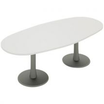 Table Foska Ovale 200 X 110 Cm Plt 1790 Blanc Pièt.alu