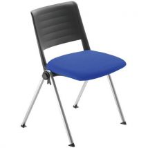Chaises Match Pièt. Alu Dos Polypro Noir Assise Tissu Bleu