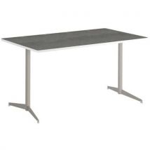 Table Tamaris 140 X 80 Pl.métal Brossé/blanc Piet.sable