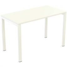 Bureau Easy Office 114x60cm Pied Blanc Plateau Blanc