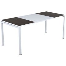 Meet By Paperflow - Bureau droit Easy Office 140x80cm - Plateau Wengé, Pieds Blancs - 75cm Hauteur - Éco-responsable