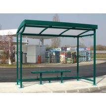 Abri Bus New Grand Lieu 4 X 160 M+1 Banc Métal 180 M Vert