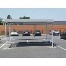 Abri Vélos Motos Beaulieu Vitré 3 Côtés 5 X 250 M Gris Alu