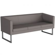 Canapé 3 Places Punto Pied Métal Enduit Pvc M1 Gris