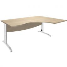 Compact Asym. Alma 160x80 Retour Droit 120x60 Chêne/blanc