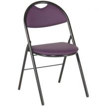 Chaises Pliantes Clap Piètement Noir Pvc M1 Prune