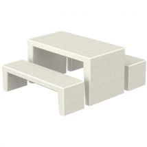 Table Bancs Story - Blanc Sablé