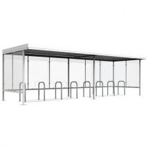 Abri Vélo/moto Beaulieu Vitré 3 Côtés 760x250 Blanc+ 2 Supports