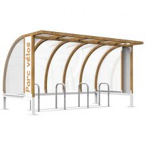 Abri Vélos Bois De Cené 4 X 250 M Blanc + 1 Support