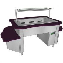 Meuble Distribution Plat Chaud Bain Marie À Air Pulsé 4 Bacs