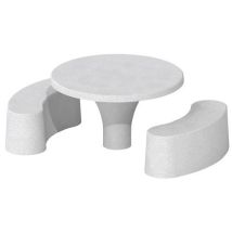 Table Bancs Sanef - Blanc Sablé