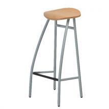 Tabouret Diablo Ht 80 Cm Bois Blanchi Piètement Gris