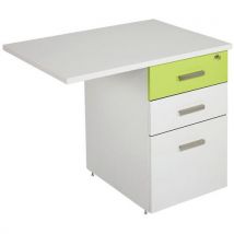 Ret.suspendu Linéo 80x60 Cm Caisson 3 T Blanc 1 Façade Anis