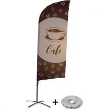 Beach Flag Avec Pied En Croix Café - Français