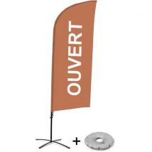 Beach Flag Avec Pied En Croix Ouvert - Français - Marron