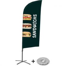 Beach Flag Avec Pied En Croix Sandwichs - Français