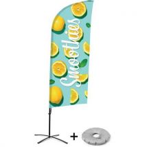 Beach Flag Avec Pied En Croix Smoothie Citron