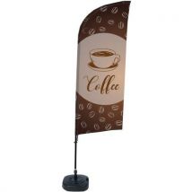 Beach Flag Base Remplissable Café - Anglais