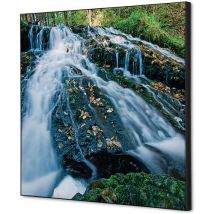 Cadre Décoratif En Tissu Forêt Cascade - 40x40cm