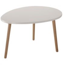 Table Basse Tapioca 75 X 50 Cm Plateau Coloris Blanc