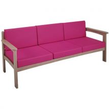 Canapé 3 Places Autize Structure Taupe Pvc Fucshia