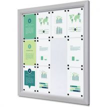 Vitrine D'affichage Extérieure Verrouillable Slim - Gris Clair - 12xa4