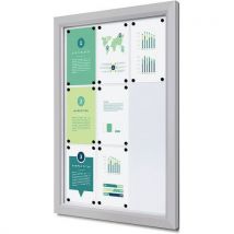 Vitrine D'affichage Extérieure Verrouillable Slim - Gris Clair - 9xa4