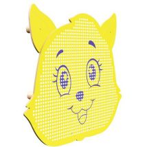 Bessiere - Claustra Acoustique Mural Chat Jaune Citron - 80x80cm - MDF - Réduit le Bruit - Décoration Ludique