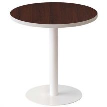 Guéridon Easy Office Bas Pied Métal Ø 60 Cm Plateau Wengé