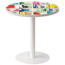 Guéridon Easy Office Bas Pied Métal Plateau Décor Bureau