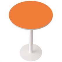 Guéridon Easy Office Haut Pied Métal Ø 80 Cm Plateau Orange
