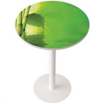 Guéridon Easy Office Haut Pied Métal Plateau Décor Zen