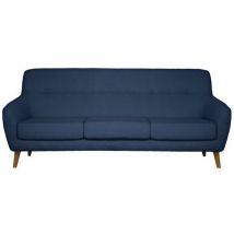 Canapé 3 Places Alexis Tissu Polyester Bleu Canard
