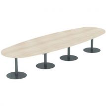 Tab. Elbia 420x72x140cm 16/18 Pers Ép25mm Corol Acacia/anthr