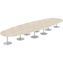 Tab. Elbia 630x72x200cm 24/26 Pers. Ép.25mm Corol Acacia/alu