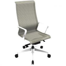 Fauteuil Direction Dinamica Haut Résil Gris Pied Blanc