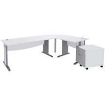 Pack Quatuor Pied L Bois 160+ret.80+angle+caiss 2t Blanc/alu