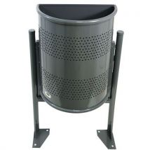 Poubelle D'extérieur Semi Circulaire 40 L - Gris 7011