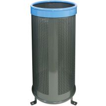 Benito - Poubelle Aro 110 L Gris/Bleu - Métal - Hauteur 93 cm - Robuste et Durable