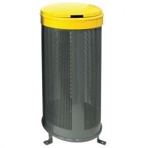 Poubelle D'extérieur Aro 110 L Avec Couvercle - Gris/jaune