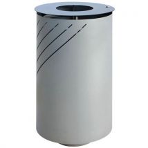 Poubelle D'extérieur Mielek R. 70 L Ronde Acier Gris 9006