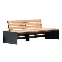 Benito - Banc Arq 2m Bois de Pin / Acier Noir - Mobilier d'extérieur - 4 ans Garantie