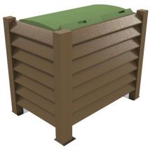 Cache Conteneur En L 1 Bac 4 Roues H120cm Sur Platine Sable