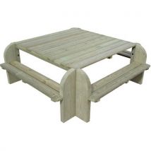Table-bancs Carrée Elite Teinté Vert