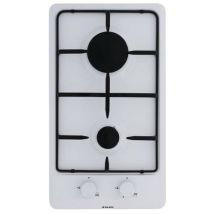 Glem - Table de cuisson gaz 2 feux - 29 cm - Blanc - Émaillée - Compacte et Pratique