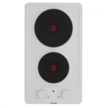 Glem - Table de cuisson électrique GT320WH - 29 cm - Blanc - Émaillée, 3500W