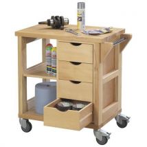 Desserte Mobile 1 Tablette + Caisson 4 Tiroirs
