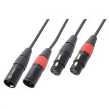 Cordon 2x Xlr Mâle - 2x Xlr Femelle 05 M - Noir