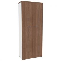 Armoire Portes Battantes L 86/h 214 Cms 9143 Noyer/blanc