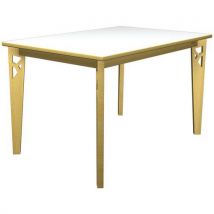 Table Iriss 120 X 80 Cm 4p - Strat Gris Perle/hêtre Naturel